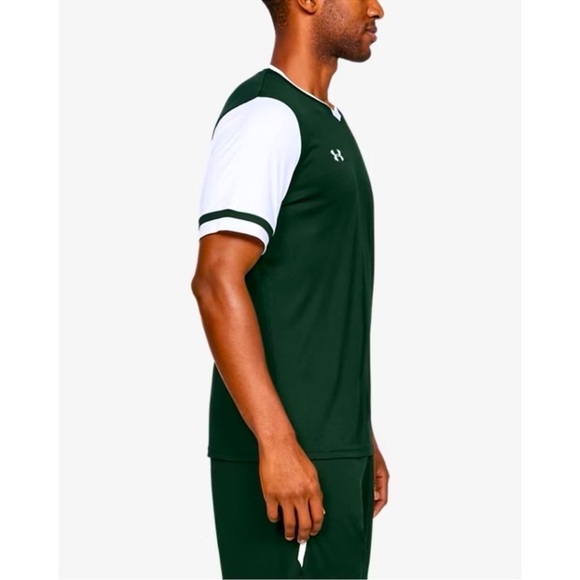 UNDER ARMOUR • Forest Green Maquina 2.0 Jersey Soccer Short Sleeve Shirt - Picture 3 of 7